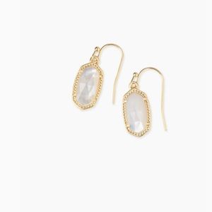 Lee Gold Drop Earrings in Ivory Pearl